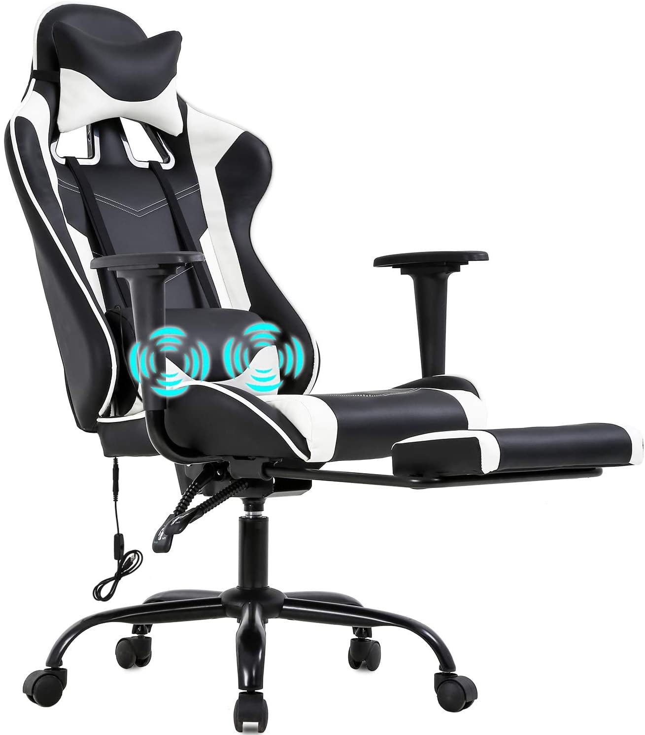  BestOffice Ergonomic Office, PC Gaming Chair Cheap Desk Chair  Executive PU Leather Computer Chair Lumbar Support with Footrest Modern  Task Rolling Swivel Chair for Women, Men(White) : Home & Kitchen