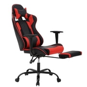 BestOffice Racing Style Gaming Chair with Adjustable Pillows and Footrest for Adult GamersRed