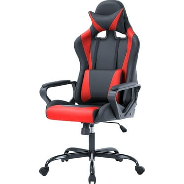 PayLessHere Racing Style Gaming Chair with Adjustable Pillows and Reclining Backrest for Unisex Gamers(Red)