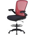 thumbnail image 1 of BestOffice Tall Drafting Mesh Back Office Chair with Flip-up Armrests Executive with Adjustable Foot Ring(Red), 1 of 7