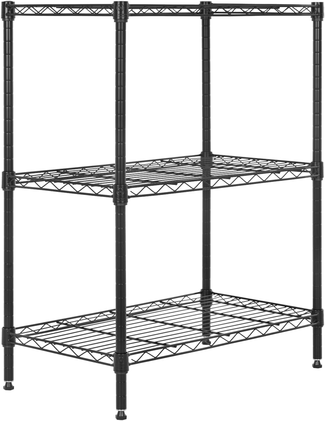 BestOffice Wire Shelving Cart Unit 3 Shelves Shelf Rack Layer Tier