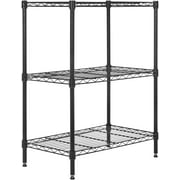 BestOffice Wire Shelving Cart Unit 3 Shelves Shelf Rack Layer Tier,Black