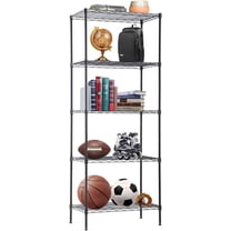 BestOffice Wire Shelving Unit Metal Shelf Organizer Heavy Duty Wire Rack Storage Unit Rack Utility for Bathroom Office Kitchen (Black, 14" D x 24" W x 60" H)