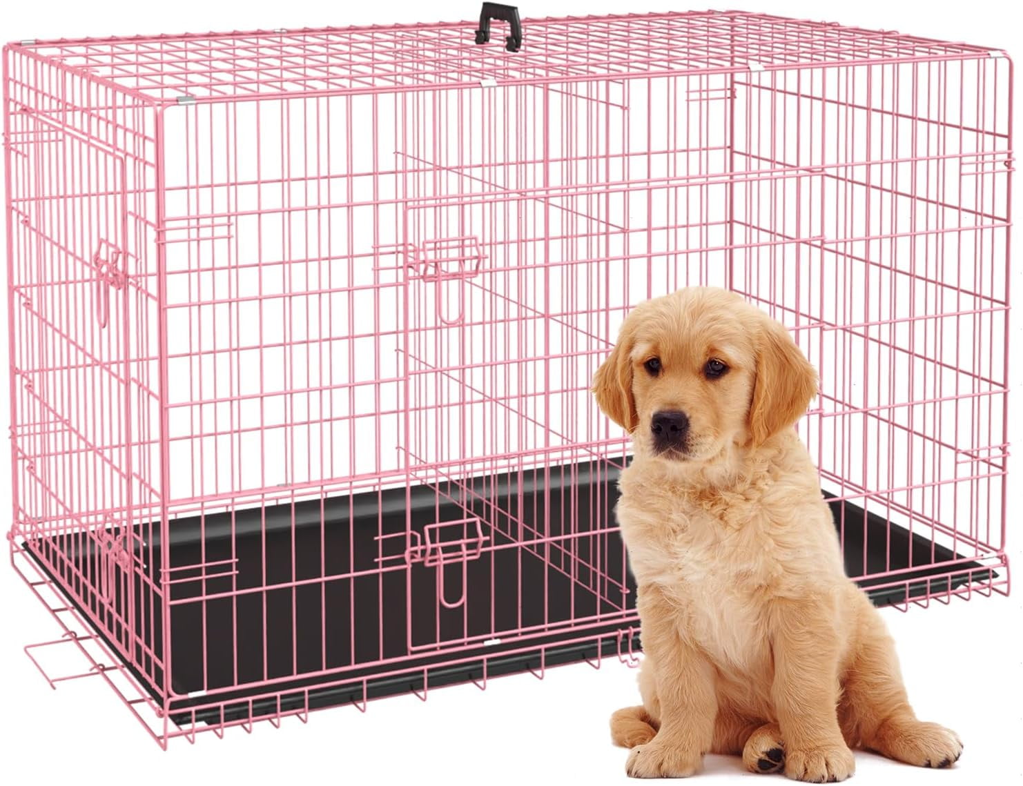 BestPet 24 Inch Dog Crates for Large Dogs Folding Mental Wire Crates