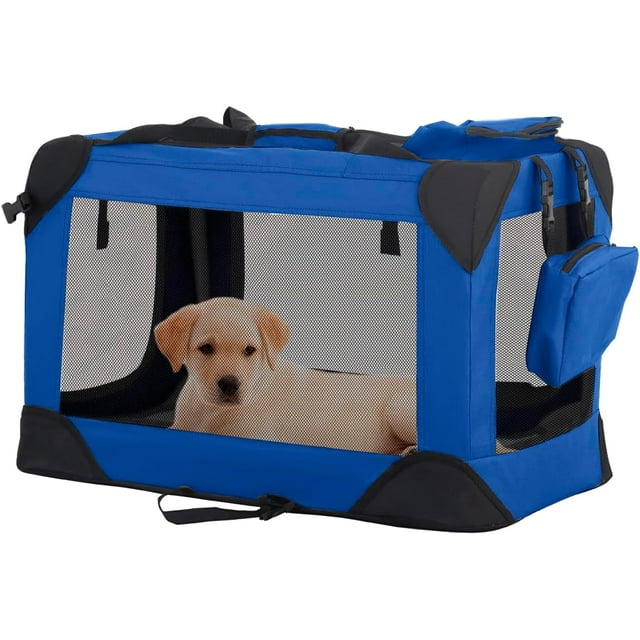 BestPet 24 inch Collapsible Dog Crate for Small Dogs, 3Door Portable