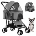 thumbnail image 1 of BestPet 3-in-1Pet Stroller Premium Multifunction Dog Cat with Detachable Carrier &Cup Holder,Grey, 1 of 7