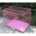 thumbnail image 1 of BestPet 30 2 Door Pink Folding Dog Crate Cage Kennel LC ABS, 1 of 7