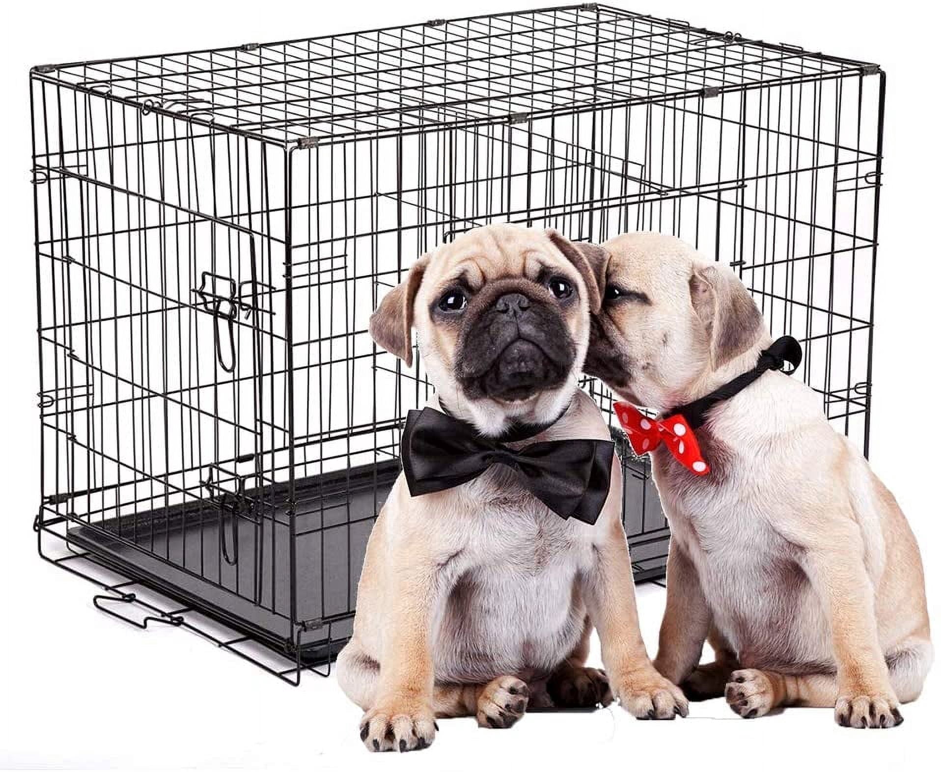 Bestpet 30" Large Folding Wire Dog Crate, Metal Pet House for Indoor Use