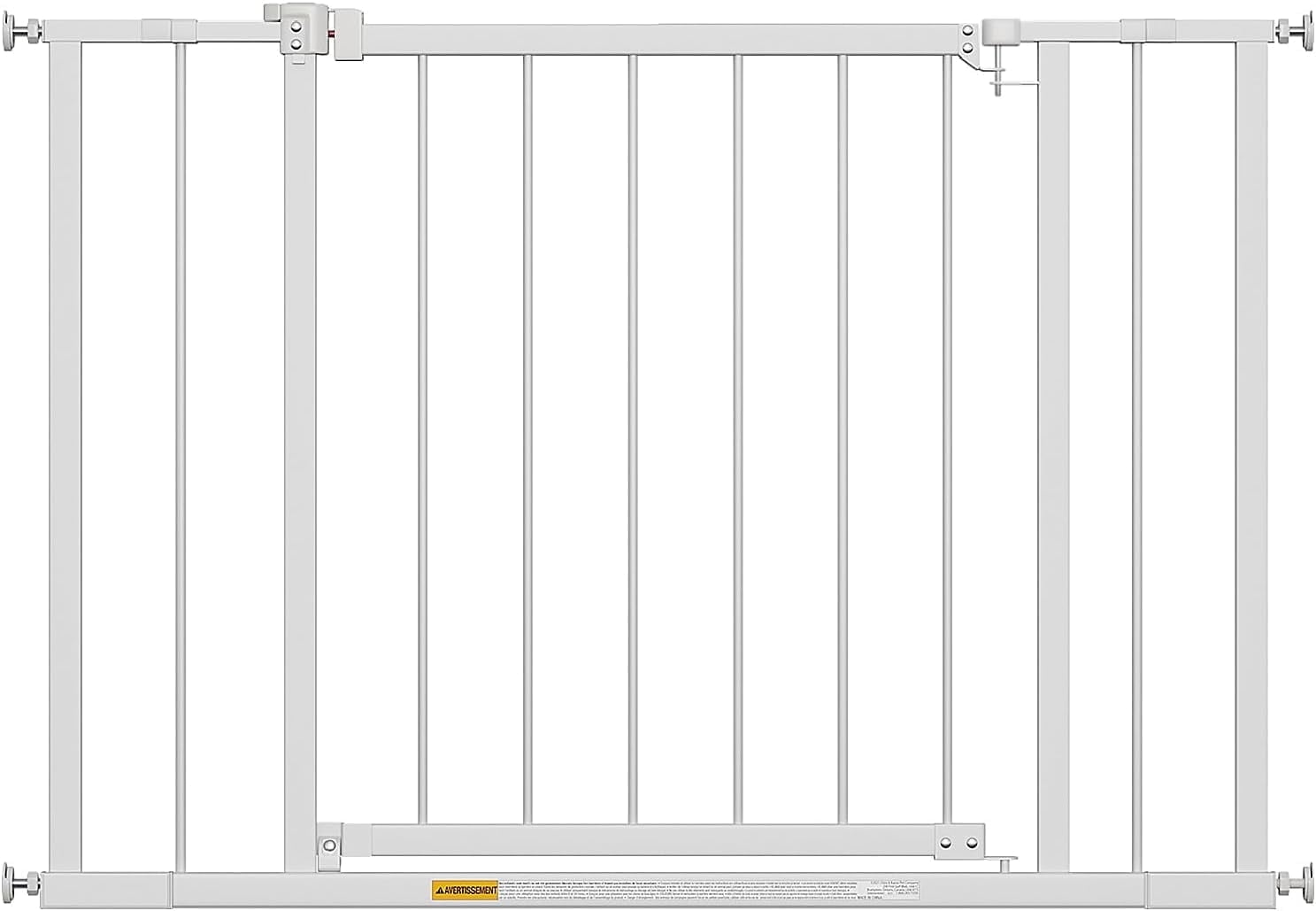 BestPet 30" Tall Dog Gate for Stairs & Doorways, Fits 28.5”-39.7” Wide Openings ,Walk-Through Metal Pet Gate for Indoor Use,Adjustable Safety Gates for Pets,White