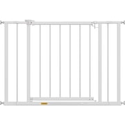 BestPet 30" Tall Dog Gate for Stairs & Doorways, Fits 28.5 -39.7  Wide Openings ,Walk-Through Metal Pet Gate for Indoor Use,Adjustable Safety Gates for Pets,White