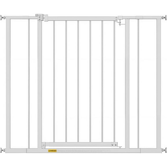 BestPet 36" Tall Dog Gate for Stairs & Doorways, Fits 28.5”-39.7” Wide Openings ,Walk-Through Metal Pet Gate for Indoor Use,Adjustable Safety Gates for Pets,White