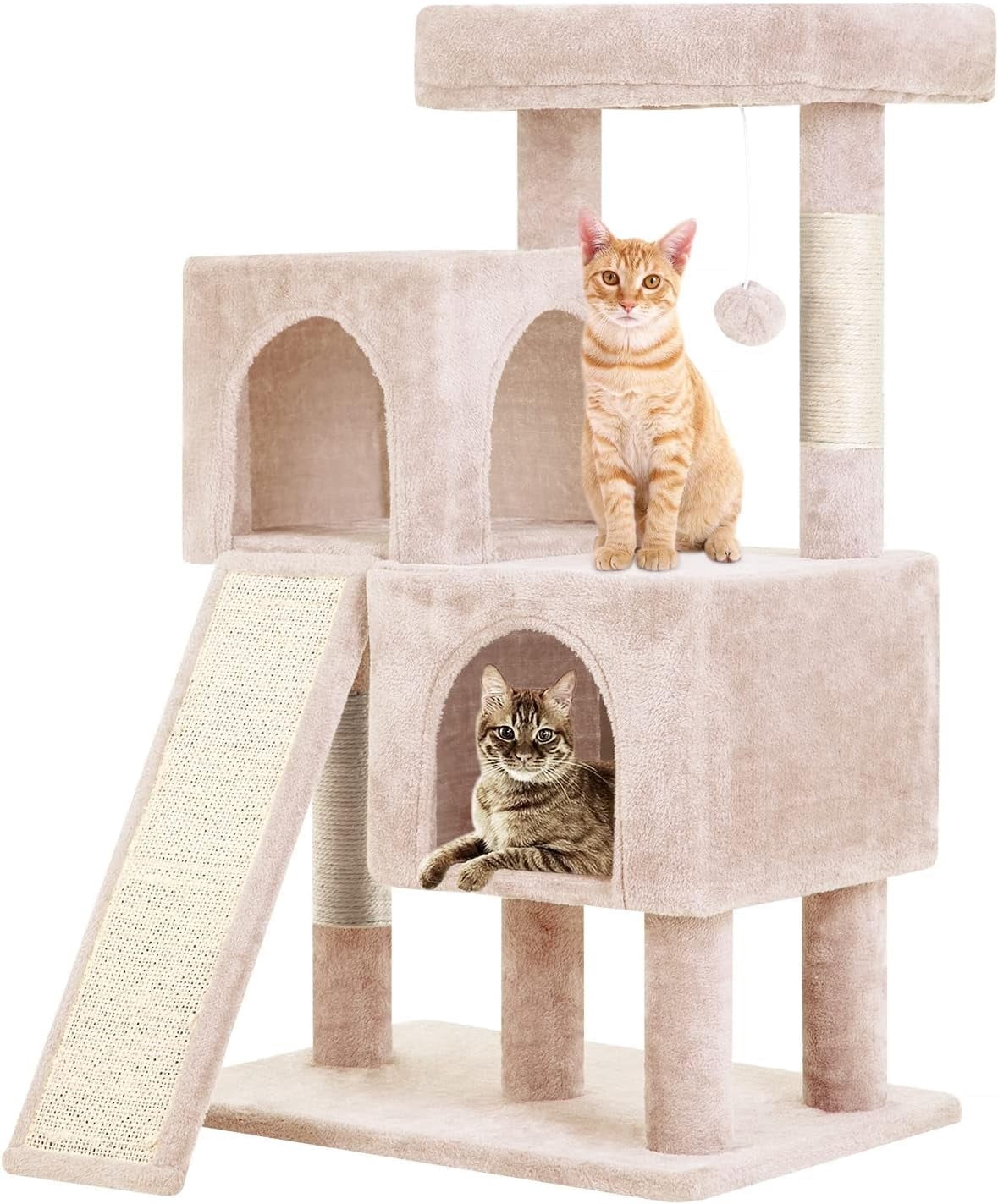 BestPet 36'' Cat Tree with Scratching Posts, Multi-Level Condo, Ramp ...