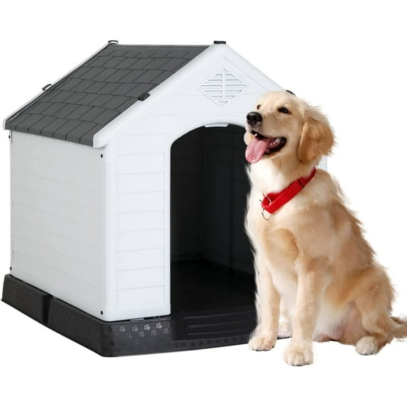 BestPet 39Inch Large Dog House,Grey,Plastic.
