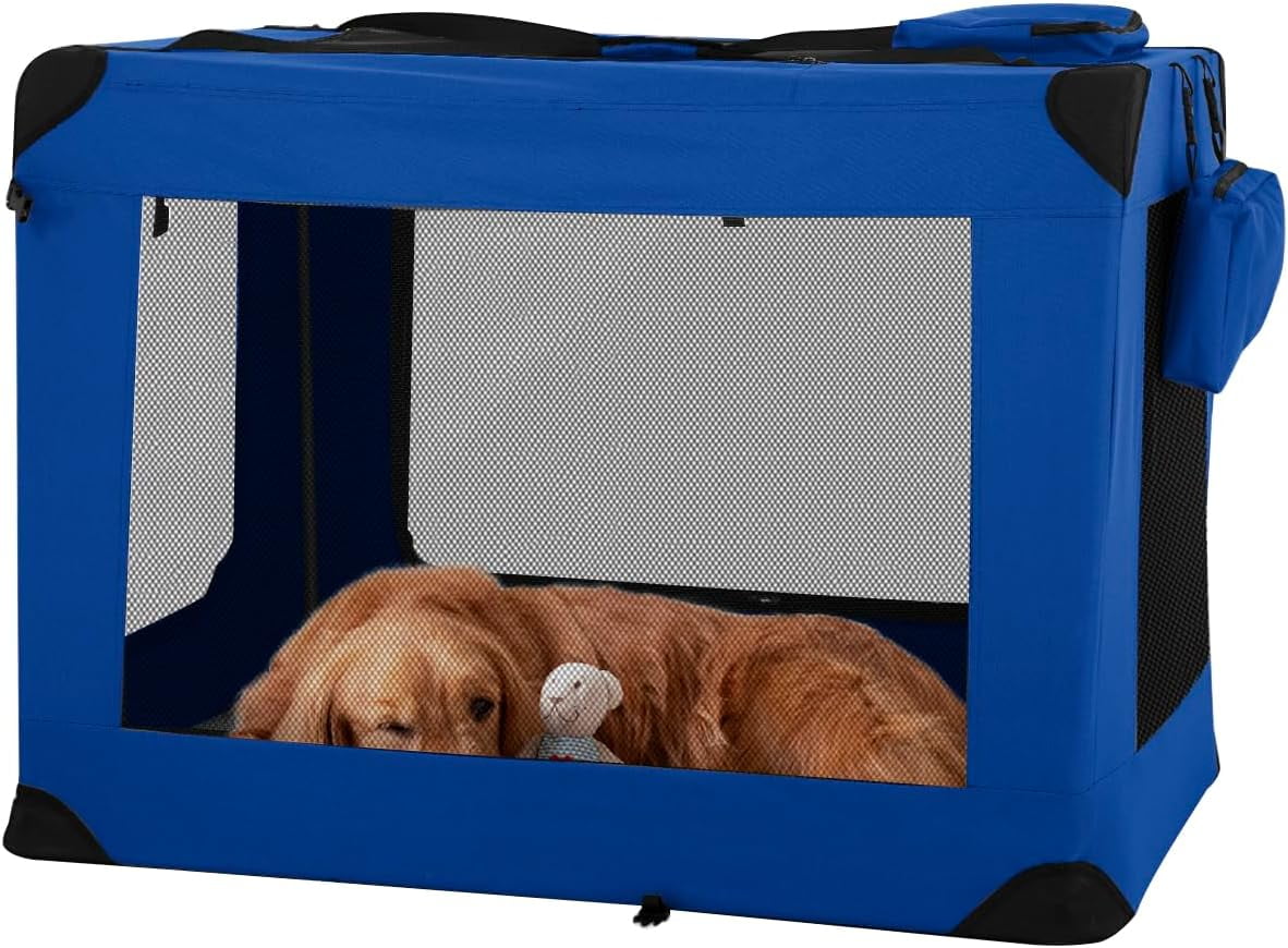 BestPet 42 inch Collapsible Dog Crate for Large Dogs, 3Door Portable