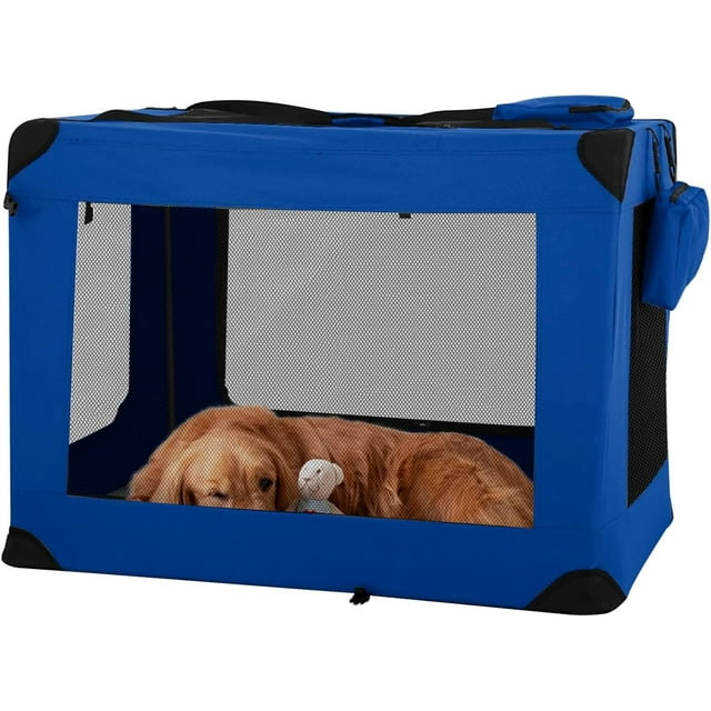 BestPet 42 inch Collapsible Dog Crate for Large Dogs, 3Door Portable
