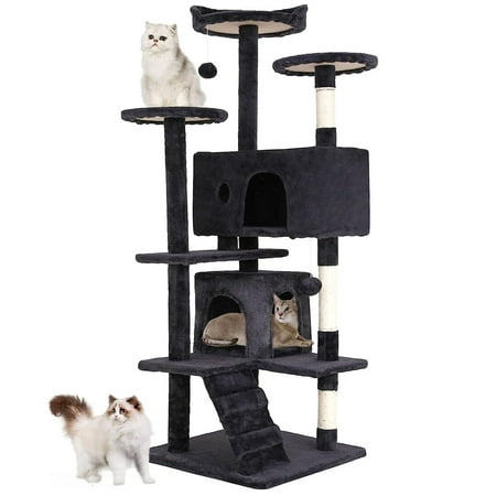 BestPet 54in Cat Tree Tower Furniture Activity Center with Scratching Posts Dark Gray