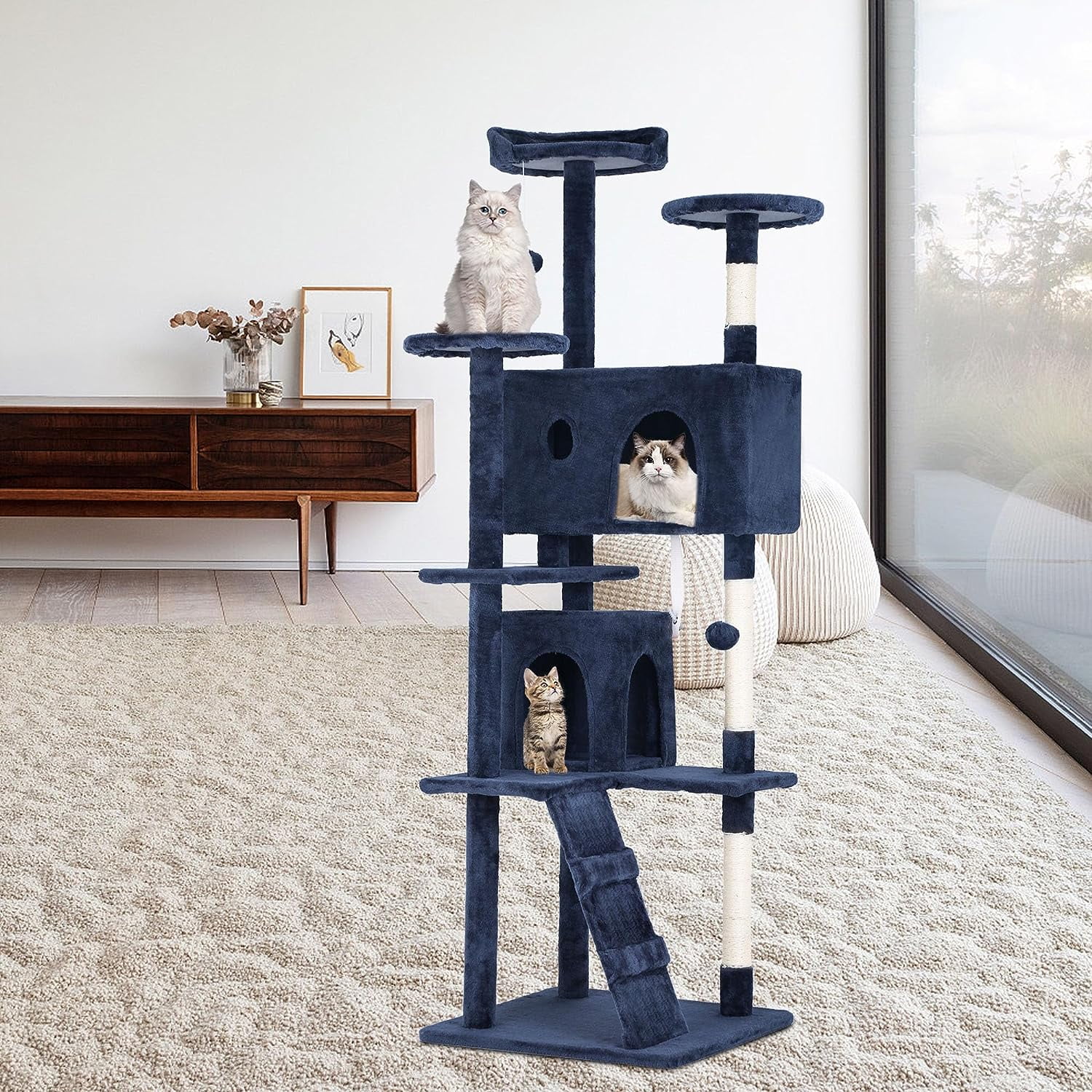 BestPet 54in Cat Tree Tower for Indoor Cats,MultiLevel Cat Furniture