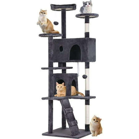 BestPet 70in Cat Tree Tower for Indoor Cats,Ashy
