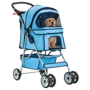 BestPet, Cat Carrier Stroller, 4 Wheels, Blue, 30LB