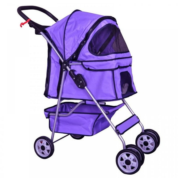 BestPet, Cat Carrier Stroller, 4 Wheels, Purple, Fabric Steel