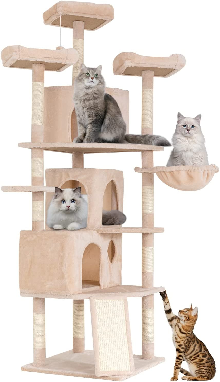 BestPet Cat Tree 72.8 inches XXL Large Cat Tower for Indoor Cats ,MultiLevel Cat Furniture