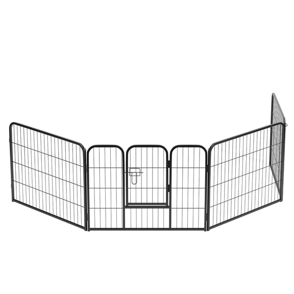 BestPet Dog Playpen Indoor 24 inch Height 4 Panels Dog Pen for Small and Medium Dogs, Exercise Pen Pet Dog Fence with Doors Pet Puppy Playpen for RV Camping Yard, Black