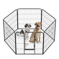 thumbnail image 1 of Bestpet Dog Playpen, 32 Inch Height 6 Panels Exercise Pen with Door, Indoor Outdoor Fence for Medium Large Pets, RV Camping Yard Black, 1 of 12