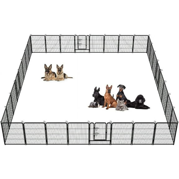 BestPet Dog Playpen Pet Dog Fence 32"Height 32 Panels Metal Dog Pen