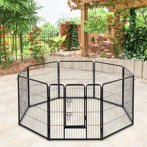 BestPet Dog Playpen Pet Dog Fence 40"Height 8 Panels Metal Dog Pen