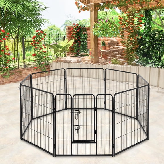 BestPet Dog Playpen Pet Dog Fence 40"Height 8 Panels Metal Dog Pen
