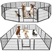 BestPet Fence Pet Playpen, Extra Large, Heavy Duty, 16/8 Panels 24 Inches (32" W x 24" H 16 Panles)