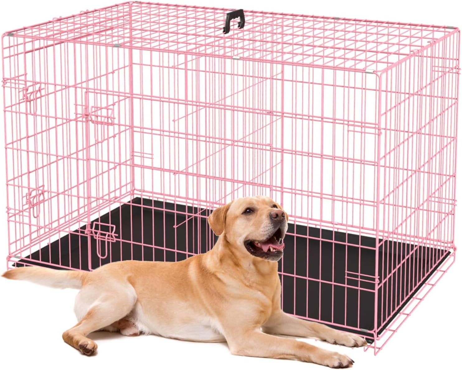 BestPet Heavy-Duty Large Dog Kennel, Double-Door Metal Wire Crate - Main Image