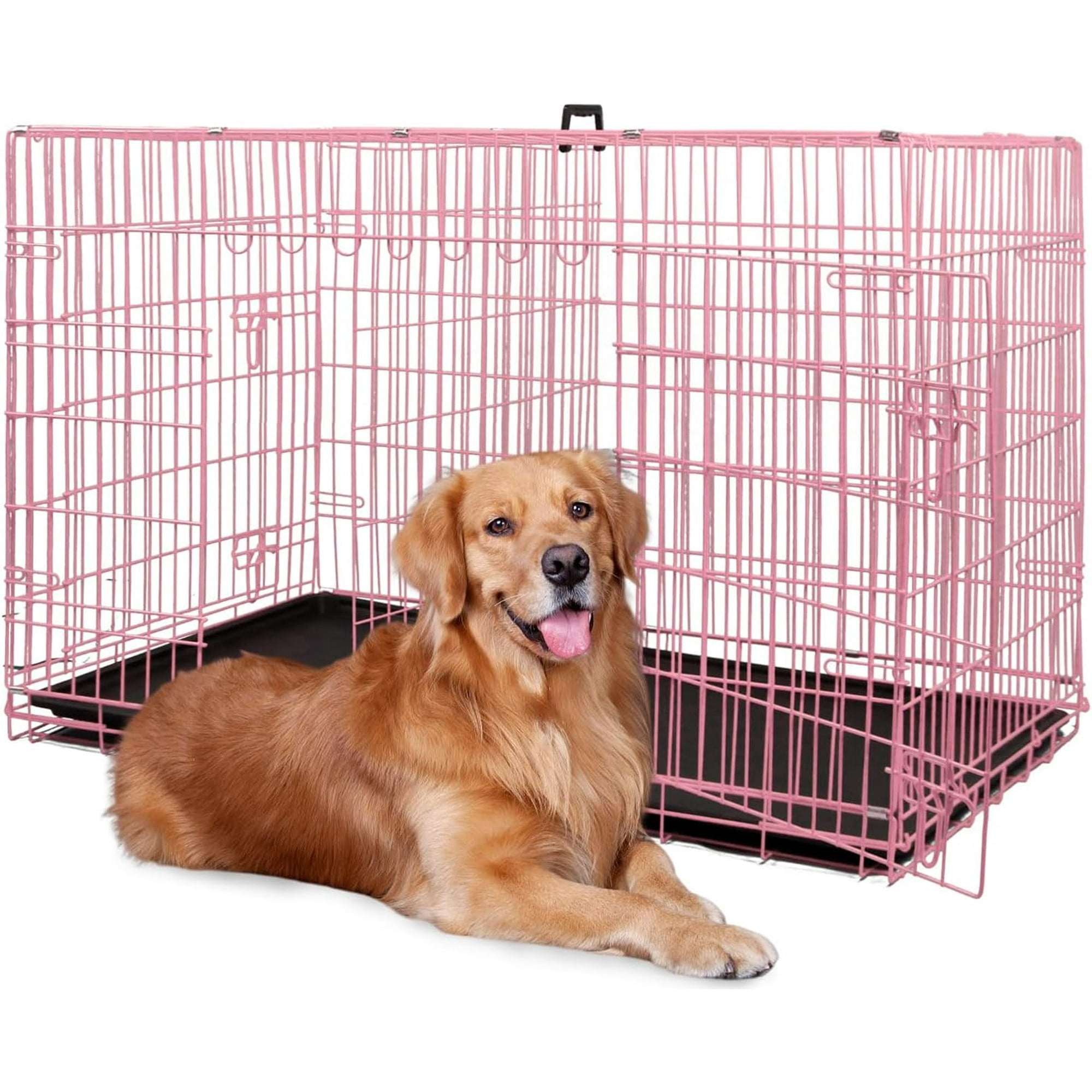 BestPet Large Kennel: 48in Double-Door Metal Wire Dog Crate with ...