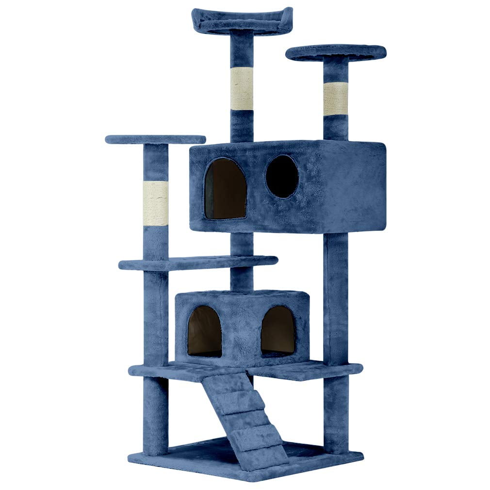 BestPet Navy Blue Cat Tree Tower Condo Furniture Scratch Post Kitty Pet House