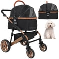 thumbnail image 1 of BestPet 3-Wheeled 3-in-1 Dog & Cat Stroller with Detachable Carrier, Black, 1 of 8