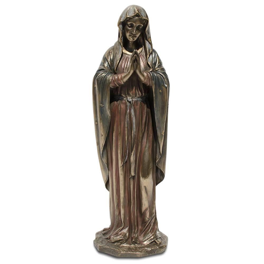 11.75 Inch Bronze Virgin Mary Praying Figurine