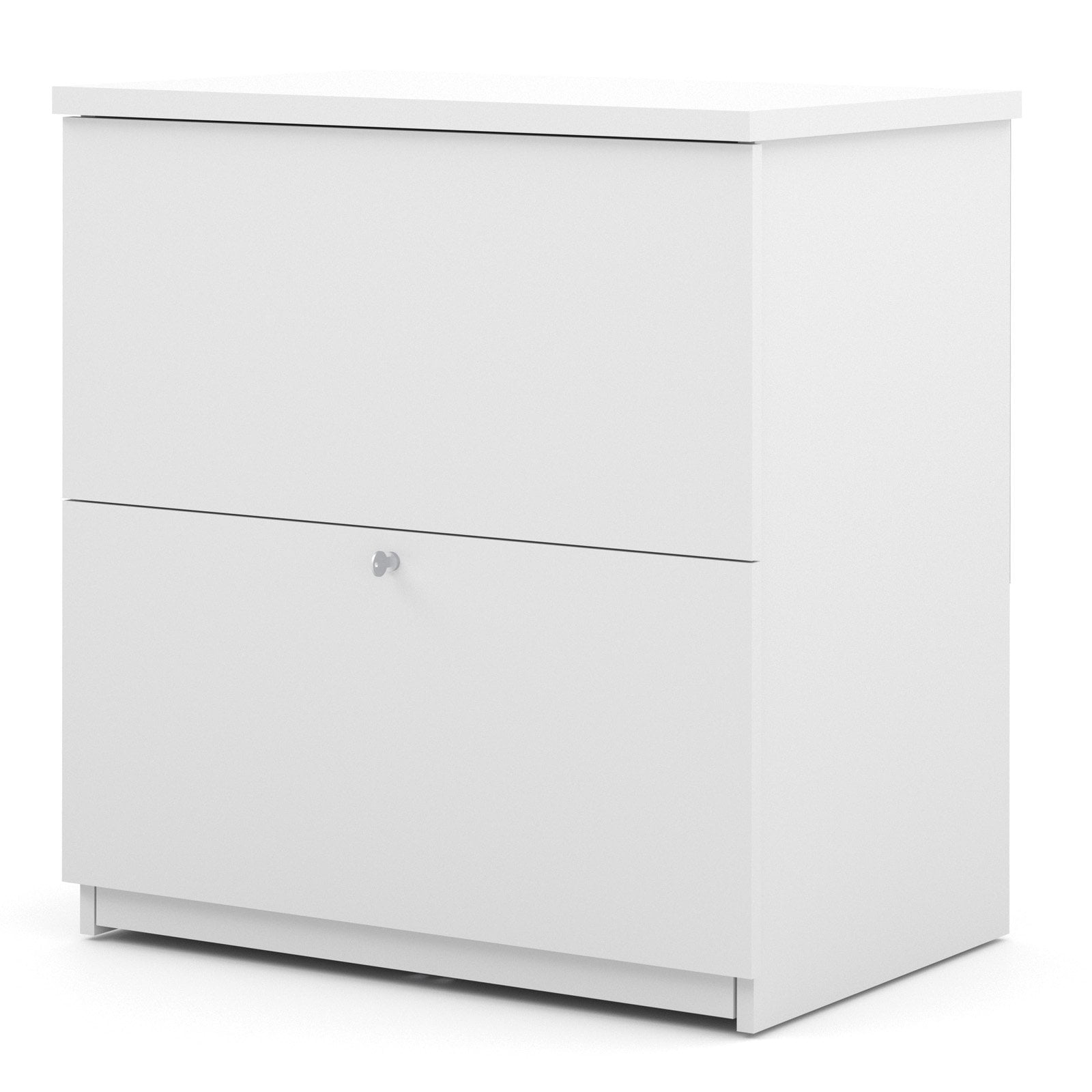 White 2-Drawer Lockable Mobile Lateral File Cabinet