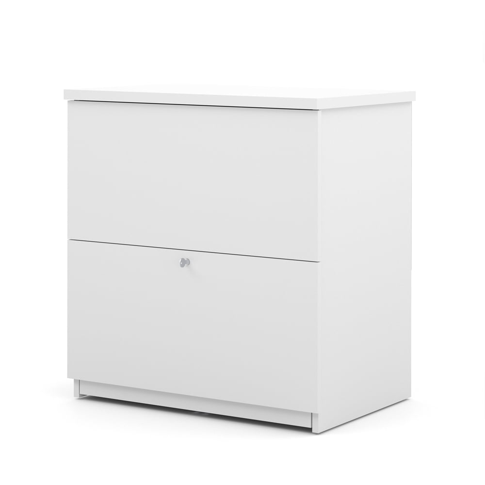 White 2-Drawer Lockable Mobile Lateral File Cabinet