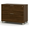 thumbnail image 1 of Bestar 2 Drawer Lateral Wood Lockable Filing Cabinet, Brown, 1 of 2