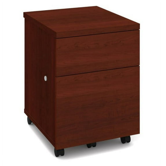 Bestar 2 Drawer Vertical Wood Lockable FileCabinet, Red