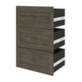 thumbnail image 1 of Bestar 40170-000035 Versatile 3 Drawer Set for 25 in. Shelving Unit&#44; Walnut Gray, 1 of 7