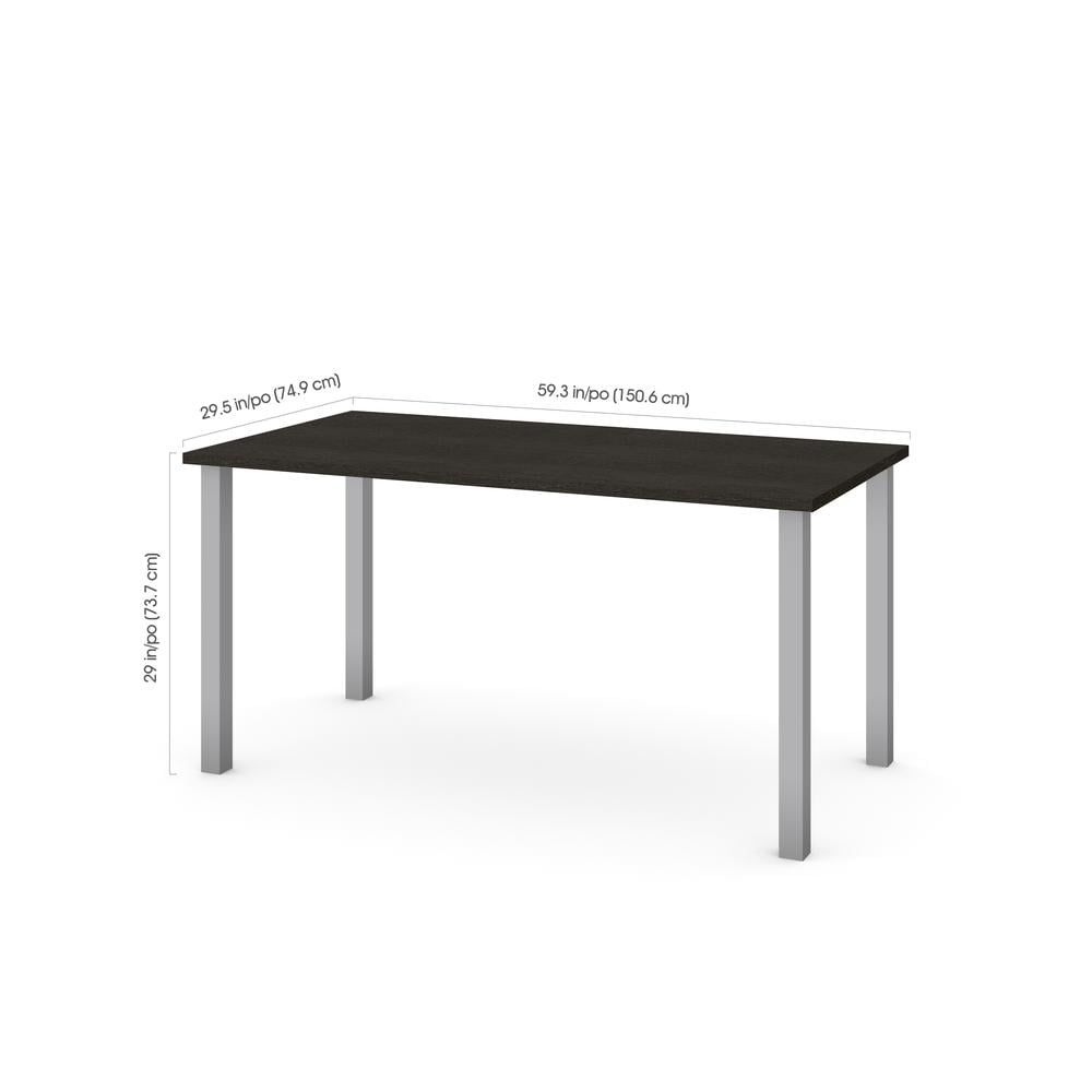 Deep Grey Laminate Office Desk with Metal Legs
