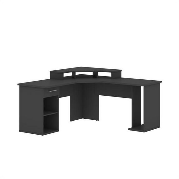 Bestar 69431-000033 66 in. Hampton L-Shaped Corner Gaming Desk, Graphite