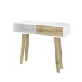 thumbnail image 1 of Bestar  Alhena 40W Console Table White UV & Sandy Brown Oak, 1 of 13
