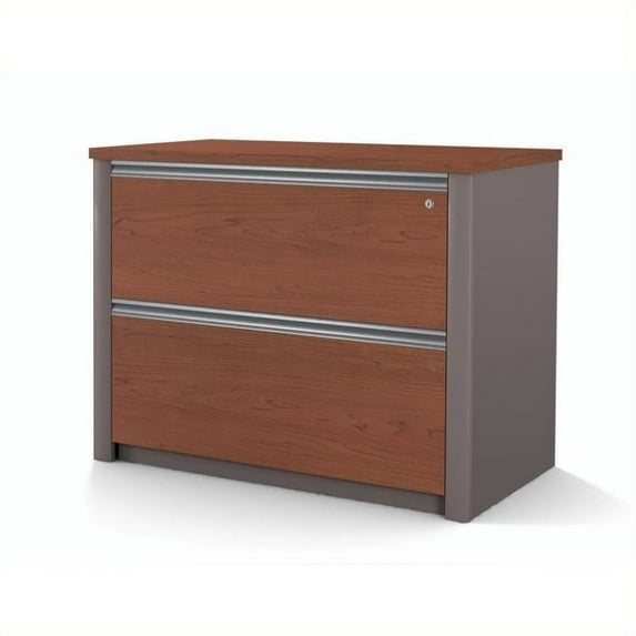 Bestar Connexion 36" Assembled Lateral File in Bordeaux