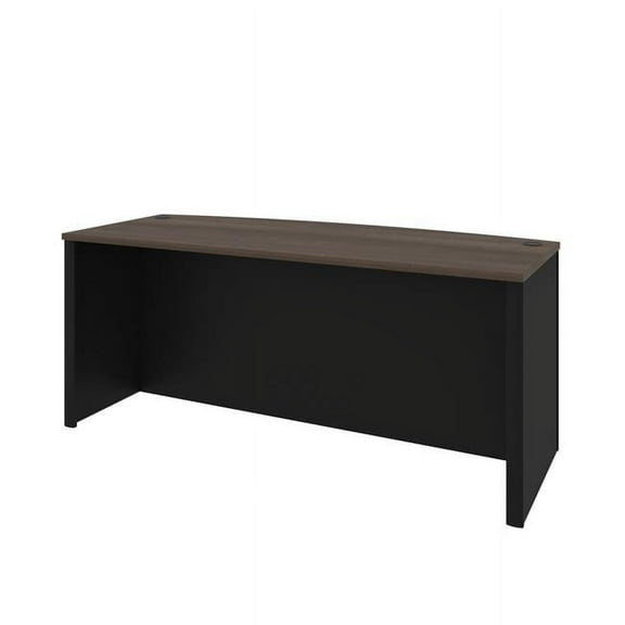 Bestar Connexion Bowfront Writing Desk in Antigua and Black