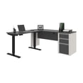 thumbnail image 1 of Bestar Connexion Power Adjustble L-Shaped Table in Slate and Sandstone, 1 of 8