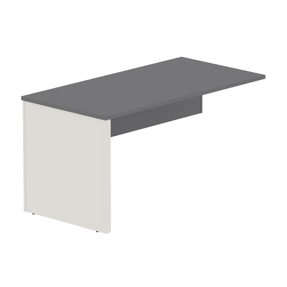 Bestar Connexion Return Table for Computer Desk Set in Slate and Sandstone