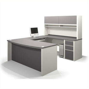 Bestar Connexion U-Shaped Workstation with 1 Pedestal in Sandstone