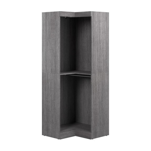 Bestar Corner storage unit in Bark Gray